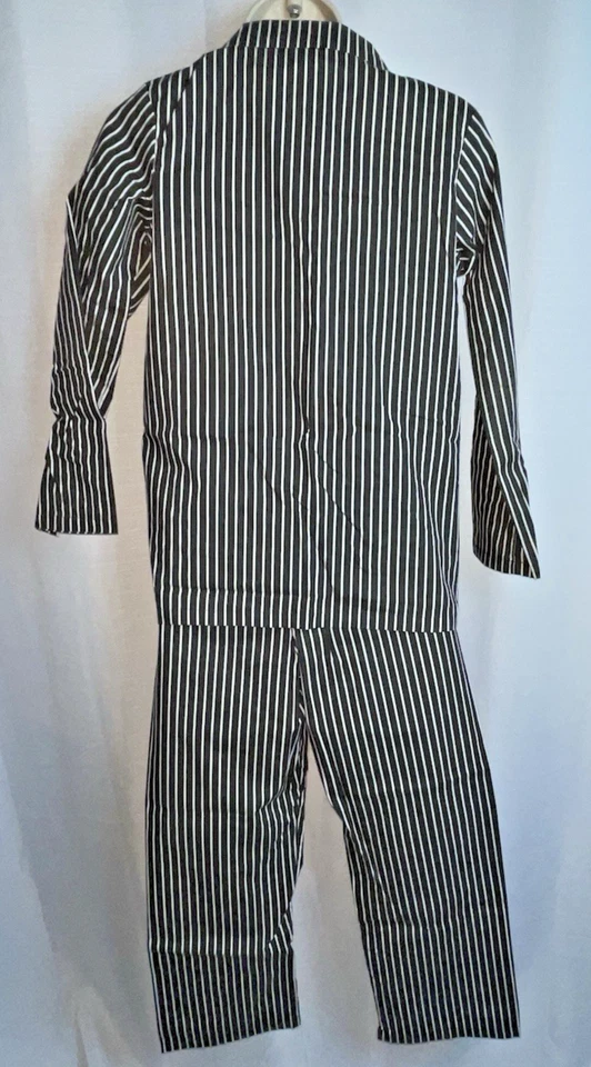 Gangster Boys Pin Stripe Suit Halloween Costume Size M (8/10) Black & White - Image 2 of 4