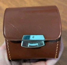 Vintage Brown Leather Travel Shoe Shine Kit Genuine Hide Made In England 