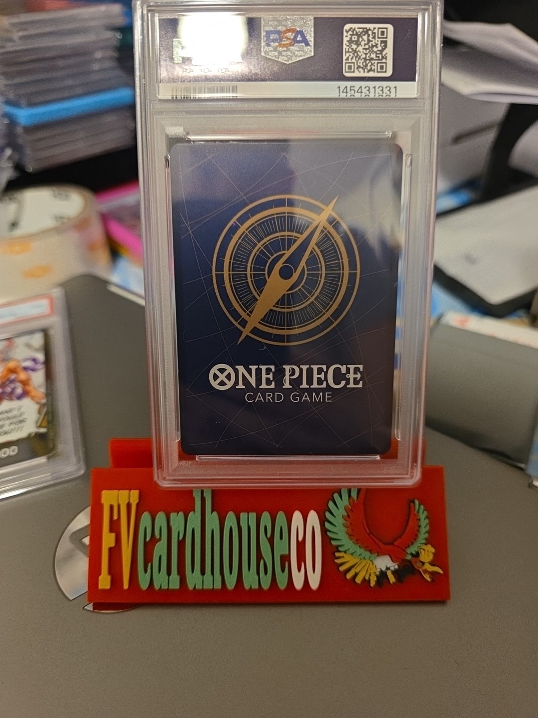 One Piece Monkey D Luffy OP02-062 PSA 8 Pop 5 Akira Egawa Art view 6