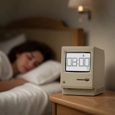 A Classic Desktop Ornament Maclock Macintosh Alarm Clock with A Digital Clock UK
