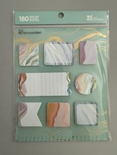 Erin Condren 180 Sticky Notes Set Assorted Shapes Marble Design Office Supplies