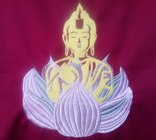 WANDDEKO,LOTUSBLUME mit BUDDHA LIEBLINGSLEBEN ca. 300 mm x 950 mm
