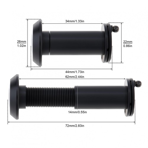 180° Door Peephole Viewer Wide Angle Eye Sight Hole with Rotating Privacy Cover - Picture 3 of 12