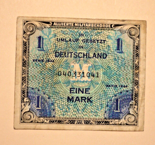 1944 Deutschland Alliierte Militärhorde 1 Mark Militärbanknote