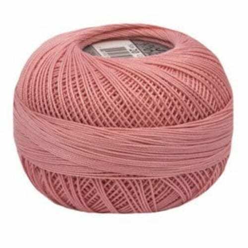 Lizbeth Egyptian Cotton Crochet Thread Size 20 Color 608 Medium Coral Pink - Afbeelding 1 van 1