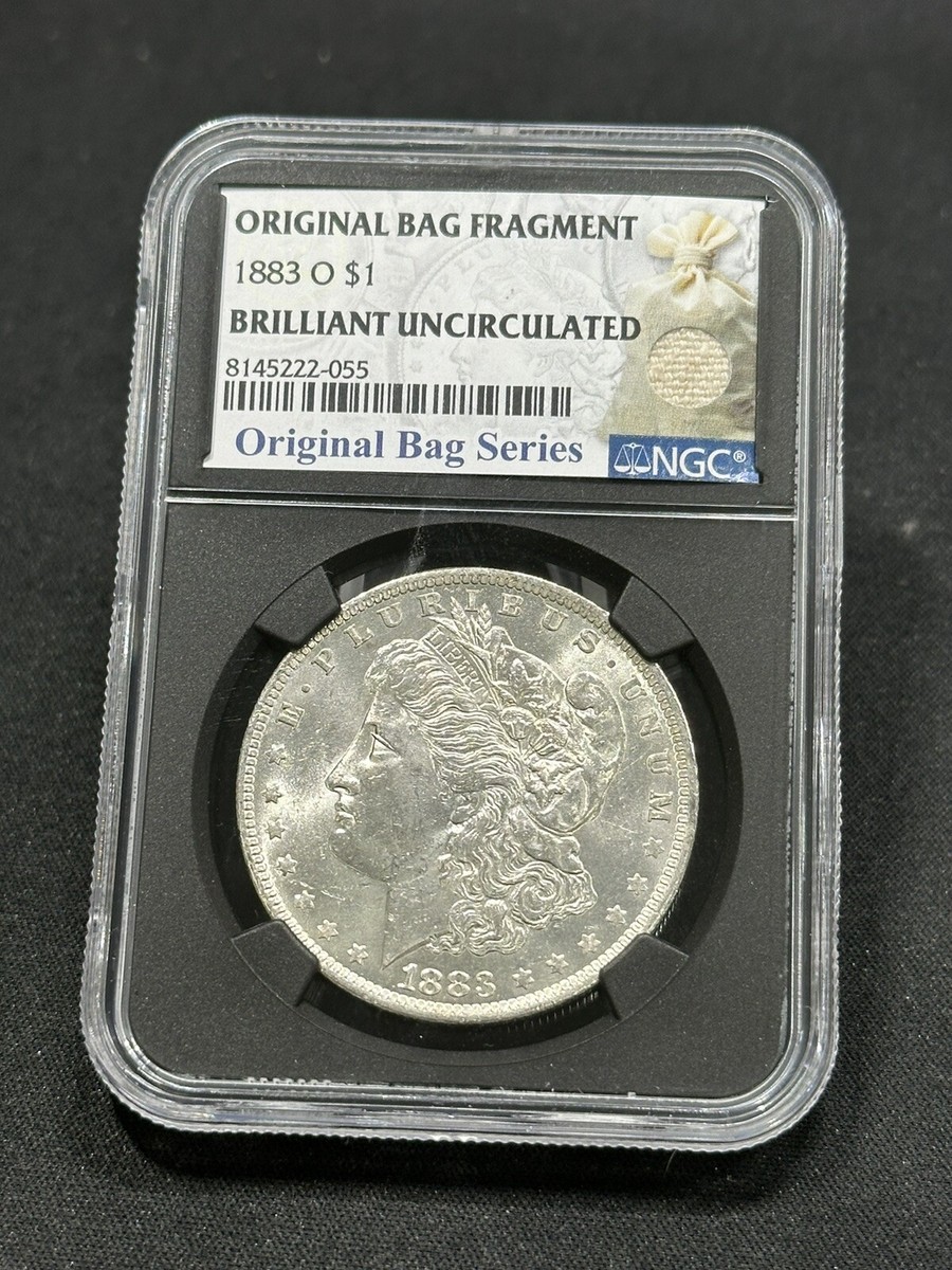 1883-O ORIGINAL BAG FRAGMENT NGC Brilliant Uncirculated Morgan