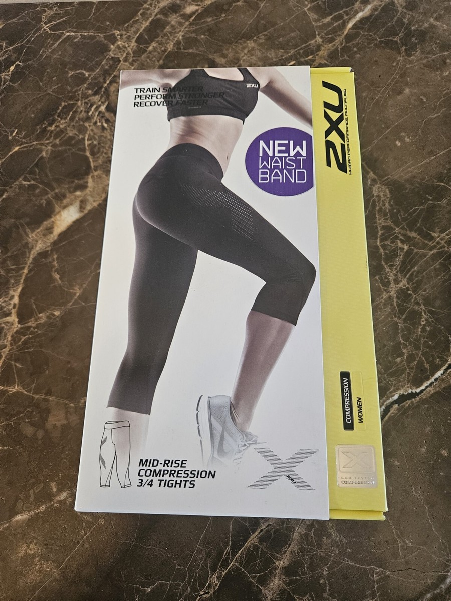 Women's 2XU Mid-Rise Compression 3/4 Tights S Yoga Pants NIB Small