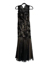 Aspeed Lace Formal Beaded Long Tulle Dress Size S