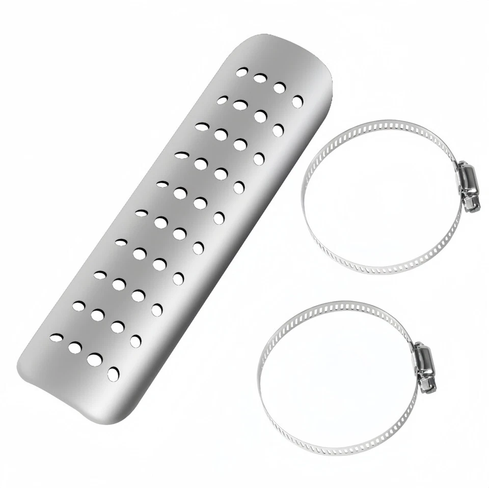 Silenciador de escape universal para motocicleta furo redondo tampa antiescaldante cromada - Imagem 3 de 4