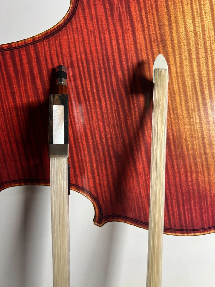 Violin Bow Size 1/10 Octagonal Stick, Real Horse Hair Ebony Frog - Image 4 of 4