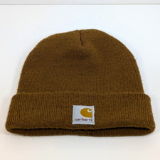 Carhartt Beanie YOUTH Cuffed Hat Cap Brown Tan Classic Knit Acrylic
