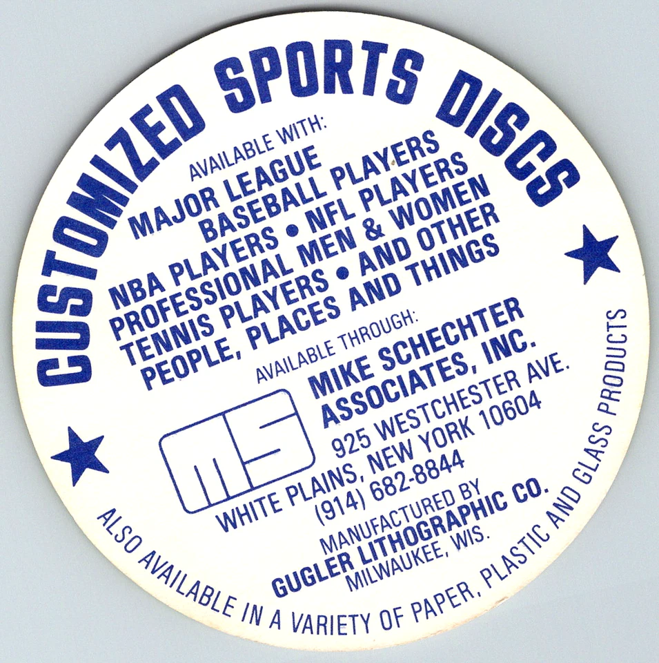 1977 MSA Индивидуализированные Диски JON MATLACK Нью-Йорк METS слабое пятно БЕСПЛАТНАЯ Доставка! - Изображение 2 из 2