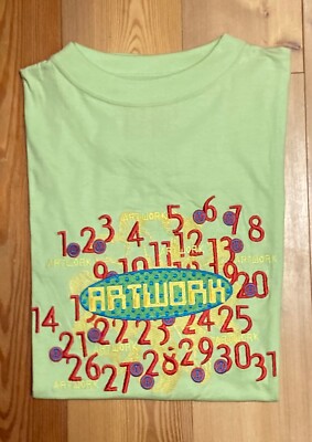 ARTWORK Damen T-Shirt, grün, bestickt, L, oversized, 70er-Jahre-Look - neu