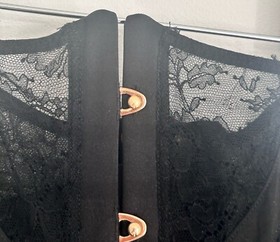 Agent Provocateur Silk Lace Boned Waspie Corset Waist Cincher Black Size AP 4