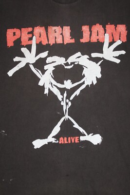 90s Vintage 1992 Pearl Jam Shirt Alive Rock Band Men's Tee Extra
