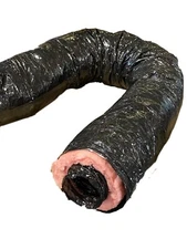 4" x 25' Insulated Flex Duct R-6.0 Black Jacket Fiberglass Insulation Hvac Hose