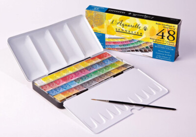 Sennelier - Aquarell Set - l'Aquarelle - Metallkasten - 48 x 1/2 Napf