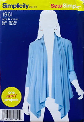 SIMPLICITY 1961 SIZES XXS-XLG KNIT CARDI-WRAP UC/FF