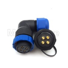 SD20 4 Pin 25A Aviation Cable Connector Power Connector Plug Socket IP67 Elbow