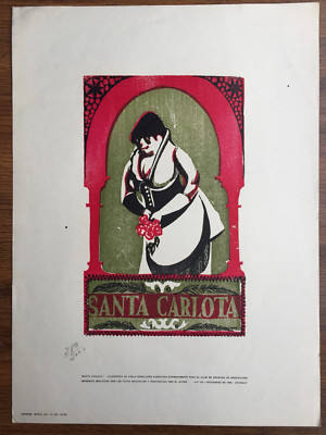 Xylography by Adela Caballero, 1966 - Club de Grabado de Montevideo, Uruguay.
