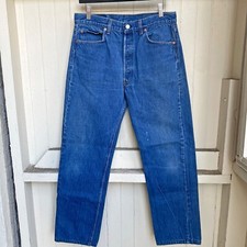 Vintage 1980's Levi's 501 Made in USA Dark Wash Straight Leg Jeans 32X29