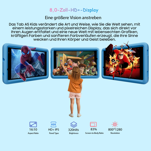 Blackview Tab A5 Kids Tablet 8 Zoll Android 14 9GB+64GB 5100mAh Dual 4G LTE - Bild 7 von 12