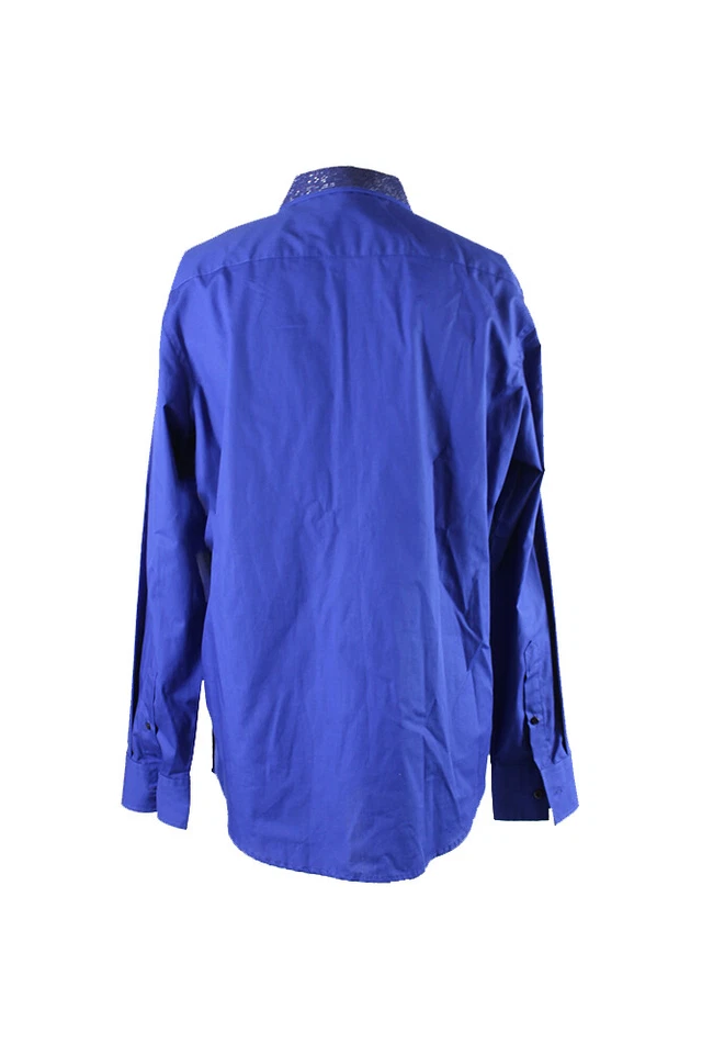 Inc International Concepts Cerulean Blue Studded Shine Shirt M — 第 2/3 张图片