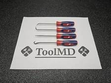 Snap-on Tools USA RARE 4pc RED WHITE & BLUE Mini Awl Hook Pick Set SGASA204C