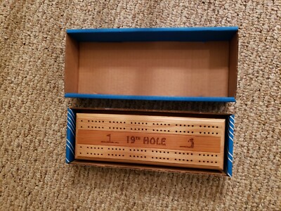  Cribbage OAK Board 19th Hole Game NIB
