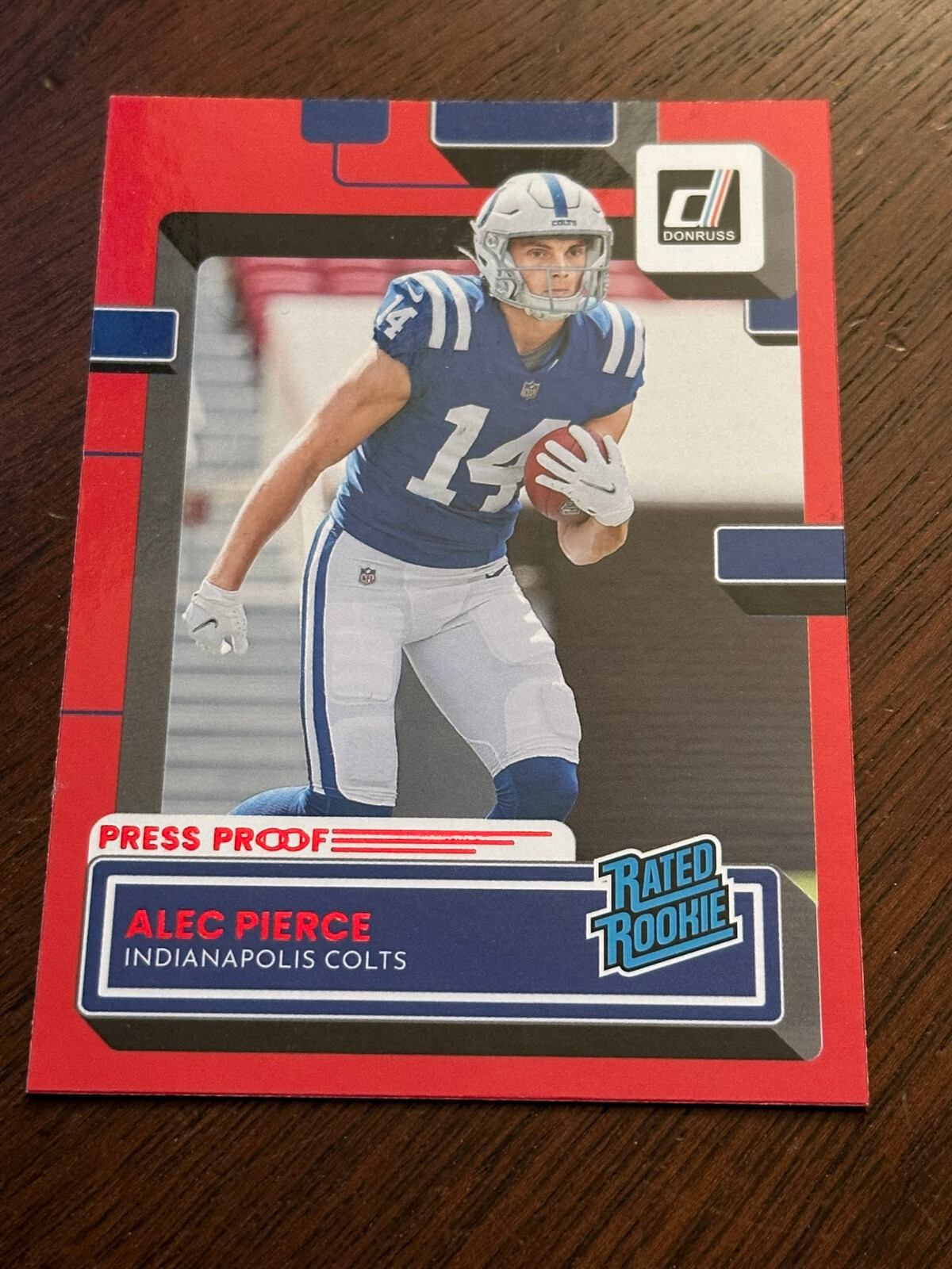2022 Donruss Red Press Proof Alec Pierce Indianapolis Colts #321 Rated Rookie