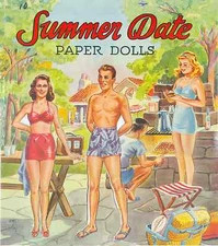 VINTAGE UNCUT 1943 SUMMER DATE PAPER DOLL 10 PG ORG SZ~LASER REPRODUCTION FREES 