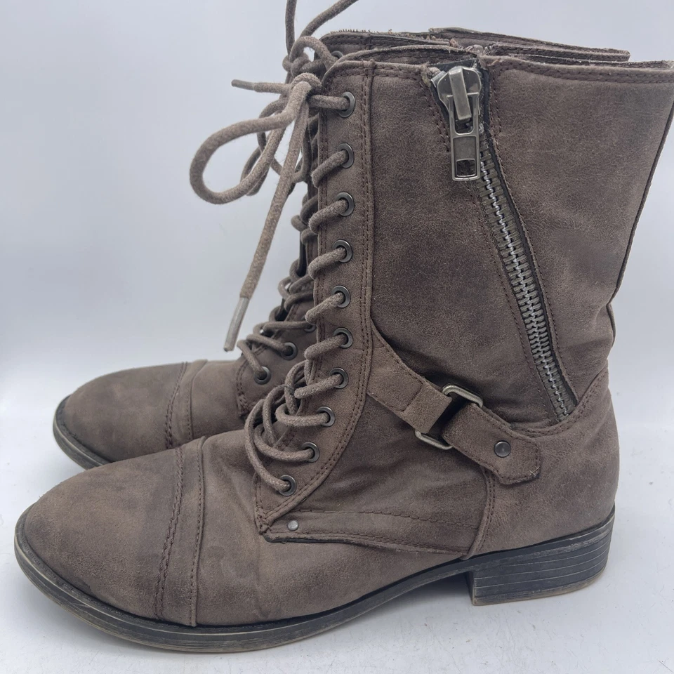 Rampage Women's Ram-Jedi Brown Flat Side Zip Combat Boots Size 8.5 - Image 4 of 4