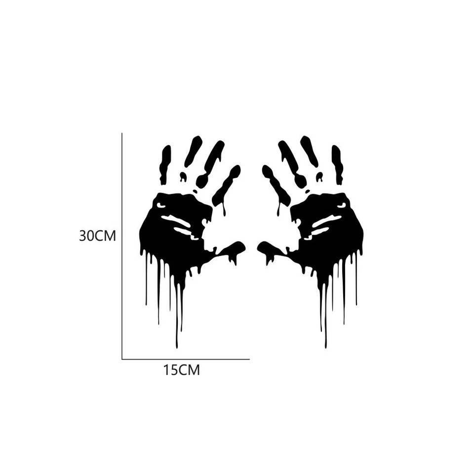 2 Piezas Calcomanías Horror Huella de Mano Carrocería Lateral Gráficos Vinilo Decoración Pegatinas Hágalo Usted Mismo Foto 2 de 4