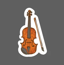 Fiddle Sticker Violin Music Waterproof Band Folk Blue Grass Country Gift NEW
