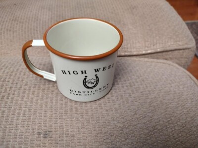 2018 HIGH WEST DISTILLERY Park City Utah White and Brown Metal Loyalty MUG