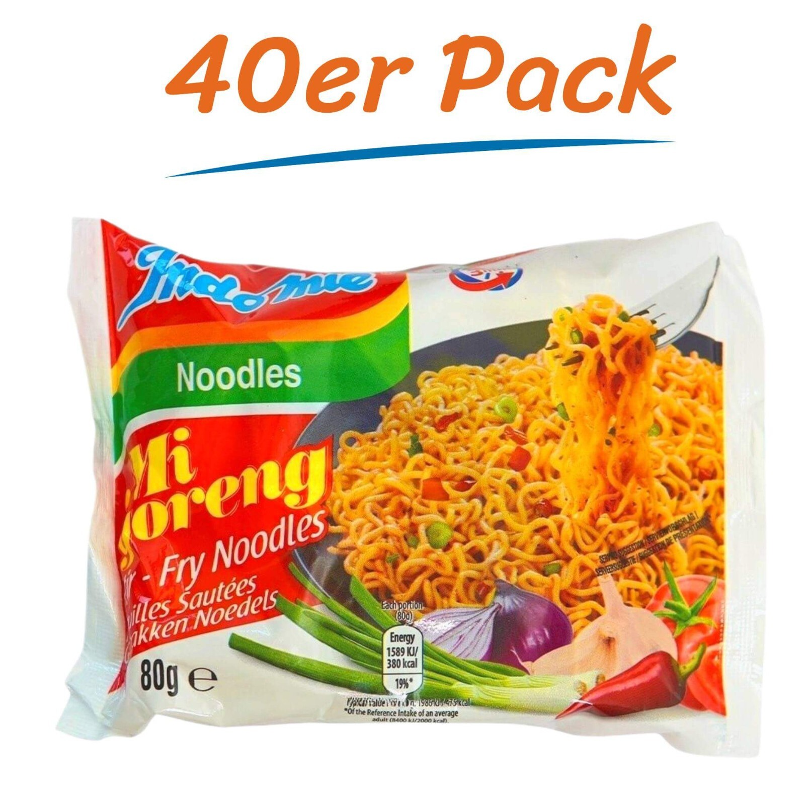 Indomie Noodles Mi Goreng Bratnudeln 40er Pack (40 x 80g) Asia Instant Nudeln