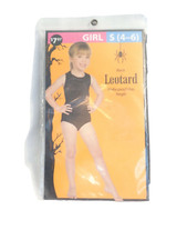 New Unbranded Girls Black Halloween Sleeveless Leotard Size 4-6