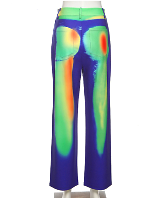 Body Heat Map Tie Dye Streetwear Trousers Multicolor Punk Body Heat Map Tie Dye Streetwear Trousers Multicolor Punk