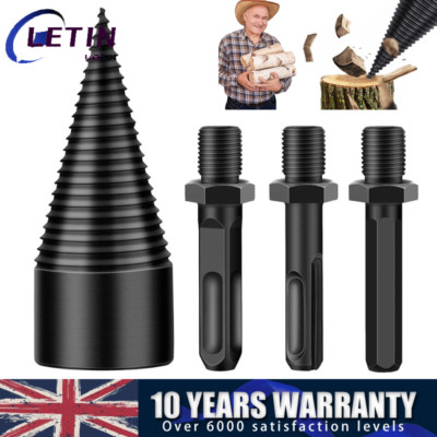 32MM Firewood Splitting Wood Drill Bit Log Wood Splitter Screw Cone For ...