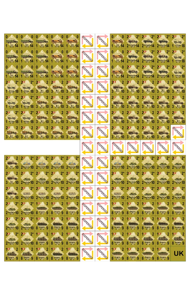 UK/British PanzerBlitz Panzer Leader Colored counters. - Image 4 of 4