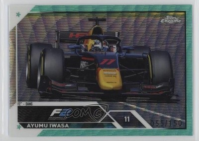 2023 Topps Chrome Formula 1 F2 Cars Aqua Wave Refractor 55/150 Ayumu Iwasa 00c9