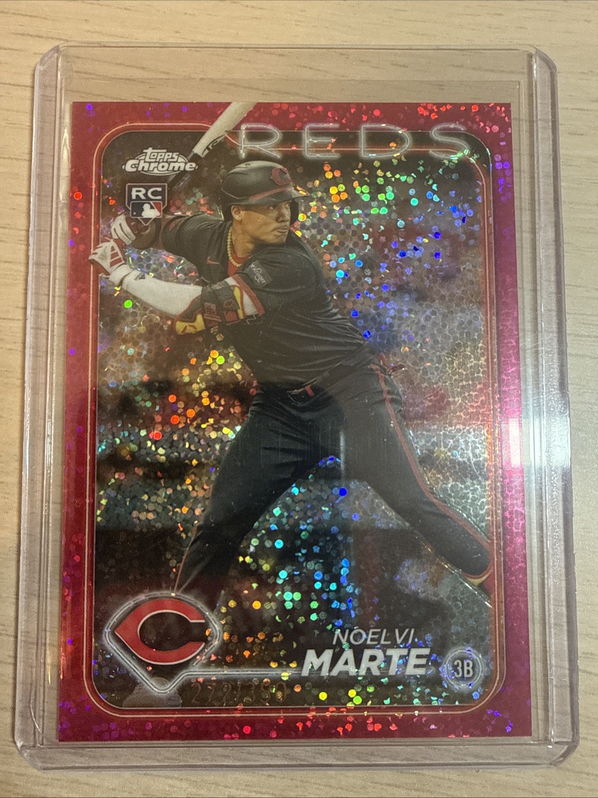 2024 Topps Chrome - Noelvi Marte #177 Magenta Speckle Refractor /350 (RC)