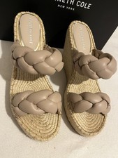 KENNETH COLE NEW YORK Womens Beige 1-1/2" Platform Olivia Open Sandals 6.5 M