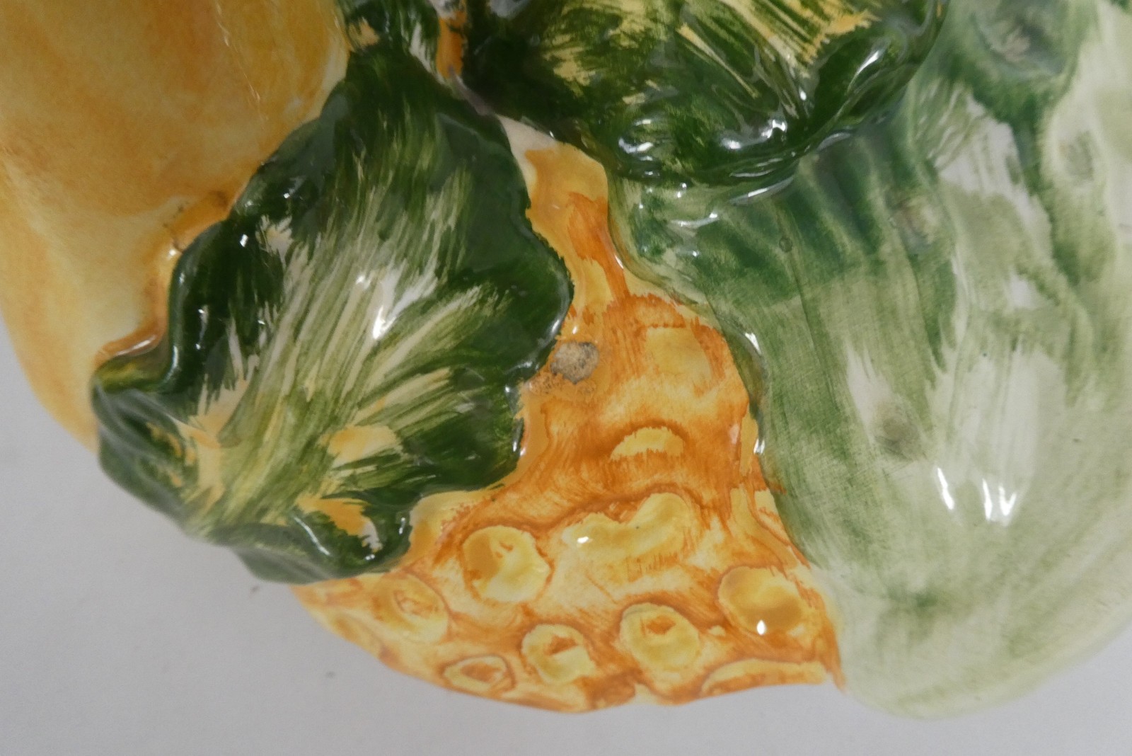 Italian Vietri Goose Cabbage Large Figural Tureen w/ Ladle Botanical Collection