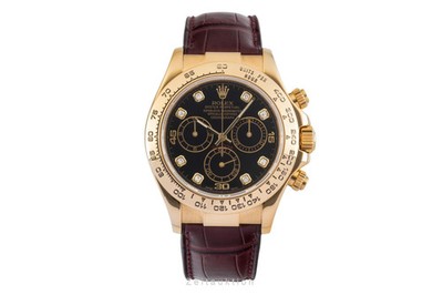 Rolex Daytona Chronograph 18k Gold Black Diamond Dial Ref. 116518 P-Serie