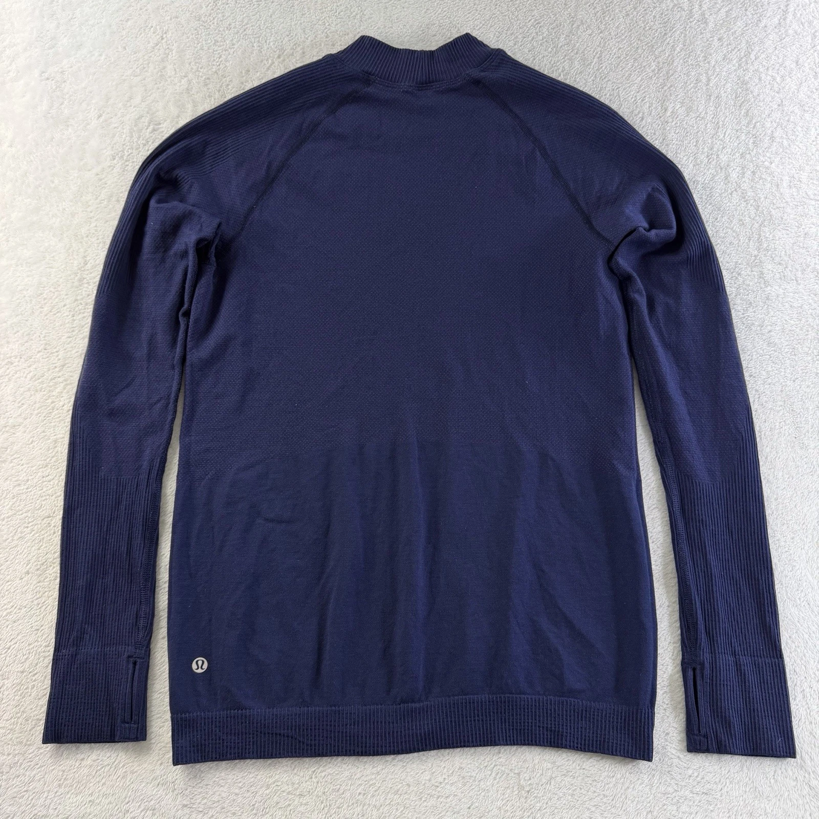 Lululemon Keep The Heat Thermal Athletic Top XL Blue Long Sleeve Wool Base Layer