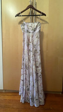 Zimmerman Swim & Resort Linen Dress Acacia Bandeau Midi Dress Lilac Floral 0 Siz