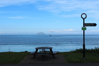 Photo 6x4 Picnic Area, Ainslie Car Park Girvan With view of the Ailsa Cra c2017