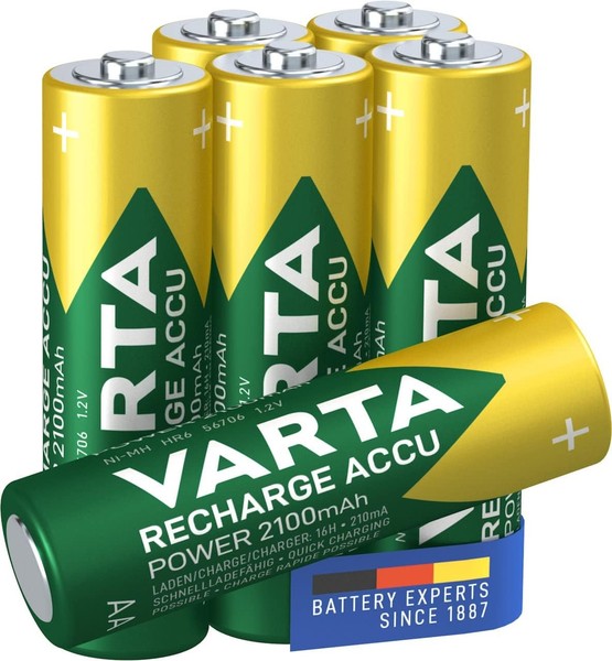 Varta Batterien Aa, Wiederaufladbar, 6 StüCk, Recharge Accu Power, Akku, 2100-image