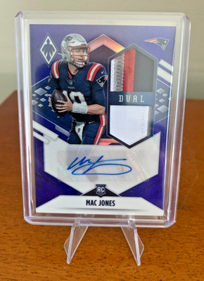 2021 Panini Phoenix MAC JONES Blue Dual Patch Auto RPA RC /10! Rare! Sharp  